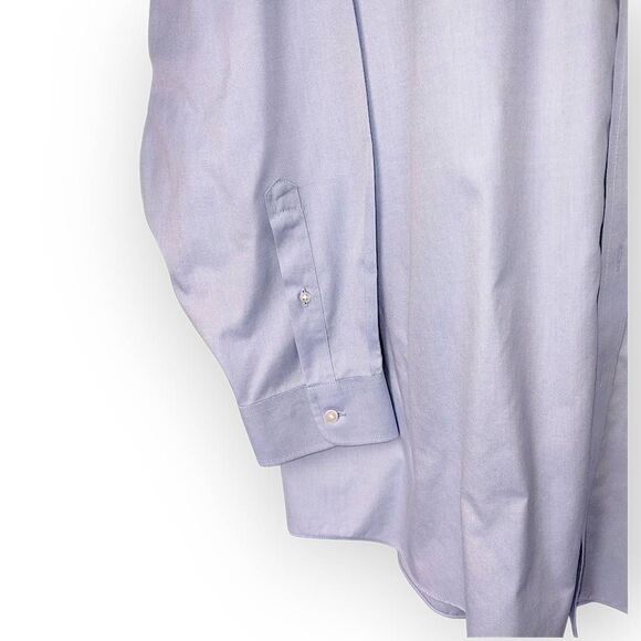 Roundtree & York Mens‎ Shirt 18.5" Blue Oxford Button Down Gold Label Preppy - Picture 5 of 8